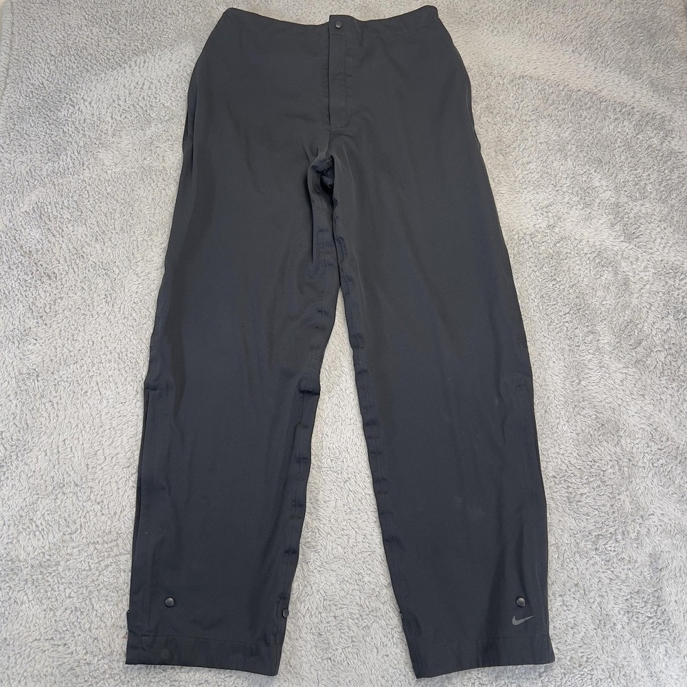 Nike Golf Storm Fit Rain Pants Mens L Black Waterproof Windproof Zip Cuff 267354